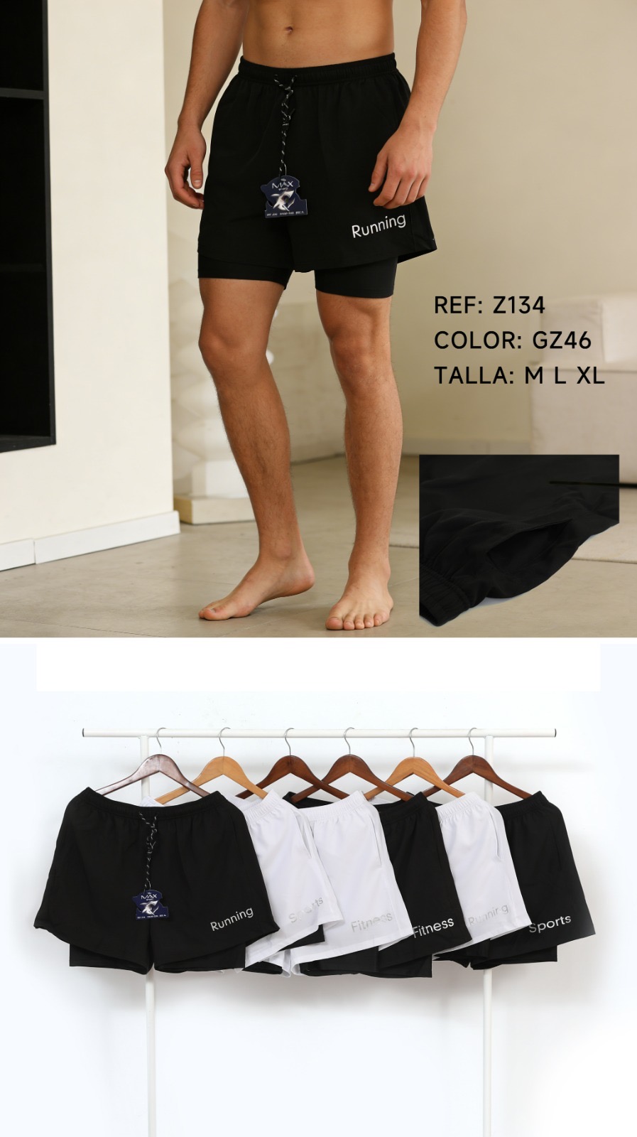 PANTALONETA CON LICRA CABALLERO